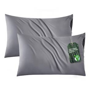 lot 144 image: Bedsure Zipper Pillow Cases Standard Size, Cooling Pillow Cases Set of 2, Rayon Derived from Bamboo Cooling Pillowcase for Hot Sleepers, Soft & Breathable Pillow Covers, Gift, Dark Grey, 20x26 Inches - Retail $15