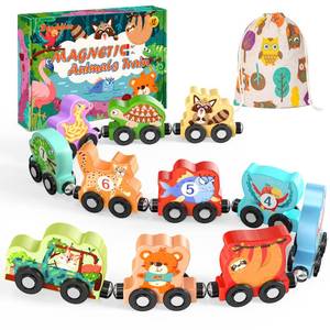 lot 163 image: Zeoddler Toys for Toddlers, 11 Magnetic Wooden Animals Train Set, Montessori Toys for Toddlers, Learning Activities, Sensory Activities for Kids, Birthday Gifts for Boys, Girls - Retail $15