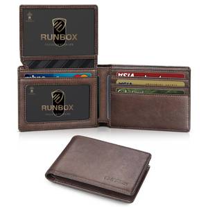 lot 168 image: RUNBOX Wallet for Men and Women Slim Rfid Leather 2 ID Window With Gift Box - Retail $24