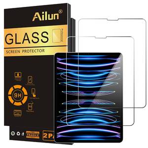 lot 171 image: Ailun 2 Pack Screen Protector for iPad Pro 12.9 Inch Display 2022 & 2021 & 2020 & 2018 Release Tempered Glass Face ID & Apple Pencil Compatible Ultra Sensitive Case Friendly - Retail $10