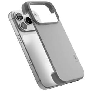 lot 191 image: MOFT MOVAS Frame Case for iPhone 17 Pro Max, 0.75mm (0.03 in) Ultra-Thin, Soft-Touch Vegan Leather, TPU Corner Protection, MagSafe Compatible��Misty Cove  Cement�� - Retail $50