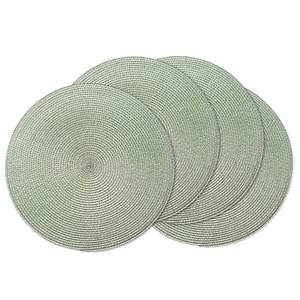 lot 192 image: AHHFSMEI Round Braided Placemats 15 Inch Round Table Mats for Dining Tables Natural Woven Heat Resistant Place mats Set of 4 (Sage Green,4) - Retail $12