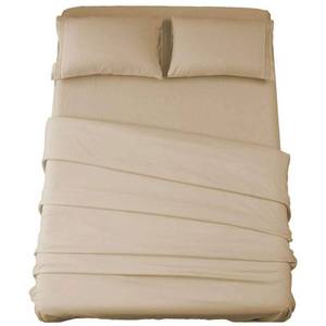 lot 194 image: SONORO KATE Bed Sheet Set Super Soft Microfiber 1800 Thread Count Luxury Egyptian Sheets 16-Inch Deep Pocket��Wrinkle and Hypoallergenic-4 Piece (Taupe, Queen) - Retail $37