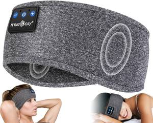 lot 203 image: MUSICOZY Sleep Headphones Bluetooth Headband, 14 Hours Playtime, Sports Sweat Resistant with Hi-Fi Stereo for Workout Running - Retail $16
