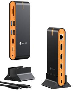 NOVOO Laptop Docking Station Dual Monitor, 15 in 1 Triple Display, 8K@30Hz DP, Dual 4K@60Hz HDMI, 10Gbps USB-A/C, SD/TF, 1Gbps Ethernet, Dual Monitor Adapter Dock for MacBook, Windows Laptops - Retail: $60