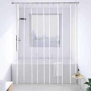 lot 223 image: YISURE Super Extra Long Clear Shower Curtain Liner, 108 inch Long Plastic PEVA Waterproof Shower Curtain for Patio, with 3 Magnets 72x108��, 12 Pack Stainless Steel Hooks Included - Retail $25