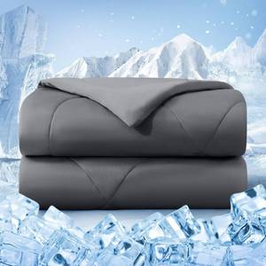 lot 231 image: bedsmile Cooling Comforter King Size, Double-Sided Cold Tech Fabric Quilted Bed Comforters Cooling Blanket for Hot Sleepers, Breathable Lightweight Summer Bedding, All-Season Ice Blanket, Dark Gray - Retail $58
