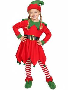 lot 238 image: Gortykor Kids Christmas Elf Costume for Girls Santas Helper Costume with Elf Hat Xmas Holiday Stockings (3-5T)