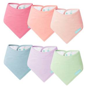 lot 252 image: PurComfy SuperSoft Baby Bibs, Premium Bamboo Bandana Drool Bibs for Infant Boys & Girls, Adjustable Snap Bibs, 6-Pack - Retail $30
