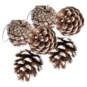 lot 258 image: 24 PCS Pine Cones for Christmas Tree Snowflake Natural Pinecones Ornament with String Pendant Crafts for Xmas Party Home Decor Fall Winter Holiday Christmas Tree Decoration (24) - Retail $20