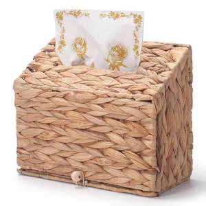 lot 262 image: Water Hyacinth Hand Towel Box Cover Compatible with Disposable Paper Hand Towels Wicker Paper Towel Holders Trapezoid Decorative Woven Tissue Box Cover for Table Bathroom (10.2��L x4.3�� Wx8�� H) - Retail $21