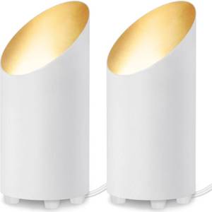 lot 54718 image: 2 Pack Uplighting Indoor Floor Can Light, 5W Up Lights with 2700K LED GU10 Bulbs, Uplights Floor Spot Lights Indoor for Home Accent Lighting, 5.9 FT Plug Cord & Foot Switch - Retail $37