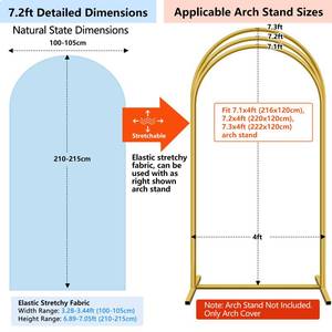 lot 54727 image: 7.2 ft Blue Arch Backdrop Cover (No Arch Stand), Spandex Arch Covers Stretchy Backdrop for, Wedding, Birthday Party, Baby Shower, Banquet Arch Decoration - Retail $25