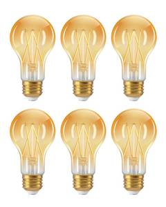 lot 54752 image: EDISHINE Vintage LED Edison Bulbs 8W, 60W Equivalent, 2200K Amber Warm Light, A19 Antique Edison Light Bulb with 80 CRI, A19 Dimmable LED Bulbs, 700LM, E26 Medium Base, 6 Pack - Retail $20