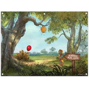 lot 54759 image: 2D Digital Print 8x5.9ft Polyester Fabric Hunny Cartoon Spring Forest Indoor Hand-Painted Blurred Style Photography Backdrop Sweet Honey Bear Background Acre Red Balloon  - Retail $26