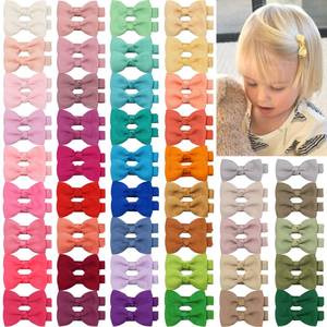 lot 54767 image: CHair Clip Baby Girls Fully Lined Baby Bows Hair Pins Tiny 2 Hair Bows Alligator Clips for Infants Toddlers in Pairs - Retail $15