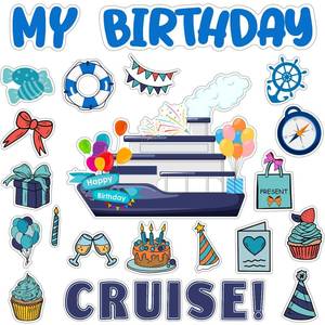 lot 54793 image: 27 Pcs Cruise Door Magnets Decorations Funny Cruise Ship Door Magnets Magnetic Reusable Cruise Magnet - Retail $10