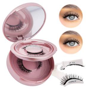 lot 54802 image: 2 Pair Magnetic Eyelashes with Applicator Reusable Magnetic Lashes Wispy Lashes No Glue Needed False Eyelash Natural Look-R3A5 - Retail $10