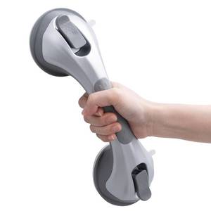 lot 54806 image: Shower Grab Bar, 12 Inch Suction Grab Bars for Bathtubs, Shower Handle Handrail for Seniors Bathroom Safety Grip for Elderly, Heavy Duty No Drilling Removable,Silver - Retail $24