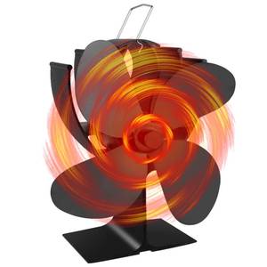 lot 54807 image: Wood Stove Fan Fireplace 4 Blade Heat Powered Stove Fans for Woods Log Wood Burner Fireplace Eco Friendly Fan for Home - Retail $30