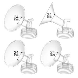 lot 54811 image: 4PCS 24mm Breast Pump Flanges, Compatible with Spectra S1S29PlusSynergy Gold, Motif Luna, Wide-Mouth Bottle Fit, Breast Pump Accessories - Retail $15