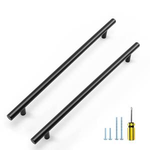 lot 54816 image: Black Cabinet Handles 5 Pack 10 inch Cabinet Pulls Matte Black Kitchen Cabinet Handles Modern Drawer Pulls Black Hardware for Kitchen Cabinet - Retail $17