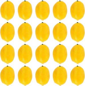 lot 54830 image: 20 Pcs Lemon Mini Fake Lemon Fruit, Artificial Fruits Decorative Accessories Decoration, Plastic Yellow Foam Vegetables Fruit as Home Party Ornament Craft Photography Props Gift, 3-6cm - Retail $8