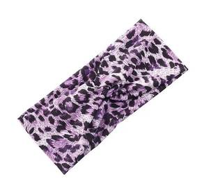 lot 54831 image: Purple Fashion Women Leopard Print Cross Elastic Headband Gym Hairband Hair Womens Fashion Headbands Football, Softball, Baseball Headband, Hair Accessories - Retail $7