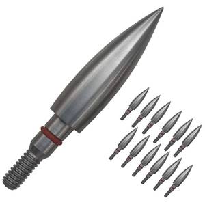 lot 54835 image: Stainless Steel Archery Field Points, 932, 1964, 516, 1132 Diameter 100125150175200250300 Grains, Screw in Archery Field Tips(1 Dozen 12PCS) (516-175grains) - Retail $18