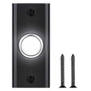 lot 54848 image: Dreyoo Lighted Metal Doorbell Push Button, Vintage Doorbell Push LED Buttons Replacement Most Chimes, Wall Mounted Door Bell Buttons Use in Home, Garage Door Opener Switch Property in Copyright(Black) - Retail $15