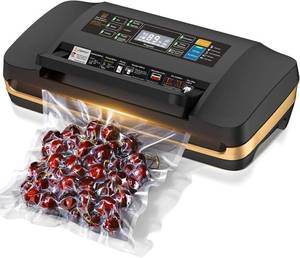 95Kpa Powerful Vacuum Sealer Machine, Commercial Full Automatic 10-in-1 Food Saver with Double Heat Seal, Bags Storage, Easy-Lock Handle & Built-in Cutter, Includes 1 Bag Roll & 10 Pre-cut Bags - Retail: $116