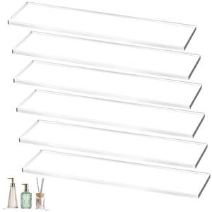 lot 54862 image: Medicine Shelves Acrylic Medicine Cabinet Replacement Shelves Suitable for Bathroom Living Room Kitchen Wall Mounted and Hanging Cabinet(13 Inch,Clear,6 Pcs) - Retail $36