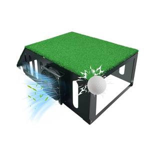 lot 54874 image: Golf Projector Enclosure with Turf  Floor Mounted Enclosure for Golf Simulator Projectors with Cooling Fan  Matte Painted Steel Build for Durable Protection - Retail $70