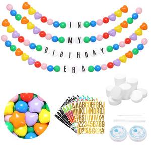 lot 54876 image: 137 Pcs Friendship Bracelet Garland DIY Birthday Friendship Banner Kit Famous Singer Customizable Party Decor for Back to School Wedding(Rainbow Color)