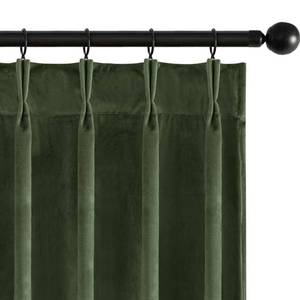 lot 54894 image: MIULEE Olive Green Velvet Curtains 84 inches Long, Pinch Pleated Blackout Drapes with Hooks, Thermal Insulated Pinch Pleat Panels for Bedroom Living Room, 2 Panels - Retail $50