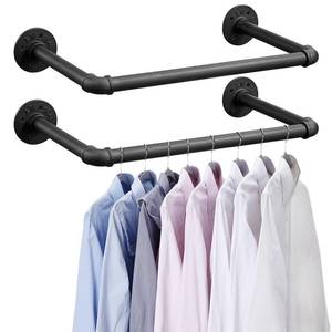 lot 54900 image: Industrial Pipe Clothes Rack Set of 2, 21 Heavy Duty Wall Mounted Clothing Rack Multi-Purpose Garment Bar, Space-Saving Hanging Rod for Laundry Room, Closet Storage - Retail $24
