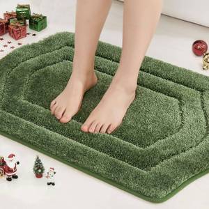 lot 54903 image: Thick Bath Rugs for Bathroom - Anti-Slip Bath Linen Sets Mats Soft Plush Yarn Shaggy 100% Strong Polyester Living Room Bedroom Floor Water Absorbent(Green,17x27 - Inches) - Retail $20
