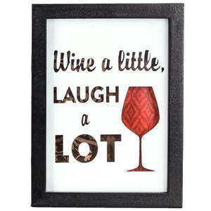 lot 18517 image: Crystal Art Wine A Little Framed Shadow Box Stenciled Wall Art Decor