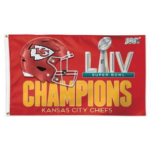lot 18525 image: NFL Kansas City Chiefs 3 x 5 Deluxe Flag