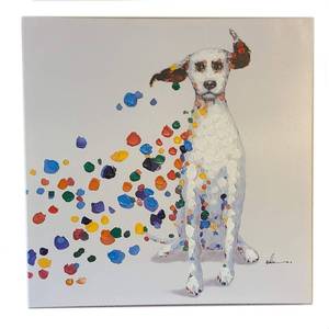 lot 18550 image: Dalmatian Color Spotted Dog Wall Art Modern Printing On Canvas Painting with Hand Embellished Home Decor 28 x 28