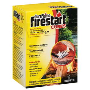 lot 18574 image: Duraflame Firestart Cubes 18-Ct Fire Starters for Wood or Charcoal Fires