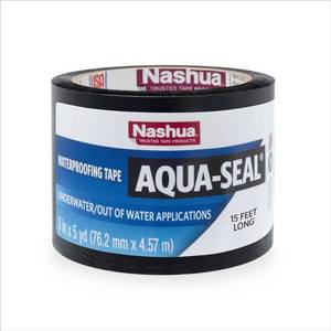 lot 18633 image: Nashua 3 in x 5 yd Aqua-Seal Tape in Black  Model Number 1529844