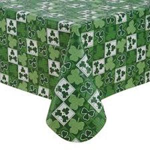 lot 18605 image: St Pattys Day Heavy Weight Flannel-Backed Vinyl Table cover