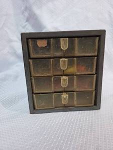 lot 12 image: Small Metal Parts Cabinet with 4 Drawers