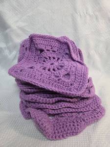 lot 13 image: Handmade Purple Lace Crochet Doiles