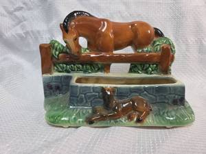 lot 14 image: Jumping Horse Ceramic Planter
