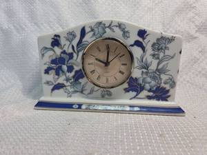 lot 63 image: Limited Edition Italix Blue Floral Porcelain Clock