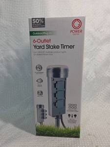 lot 91 image: Power Gear 6-Outlet Outdoor Yard Stake Timer
