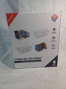 lot 107 image: ClearSpace 4-Pack Divided Storage Bins