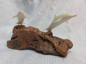 lot 158 image: John Perry Dolphin Wood Sculpture